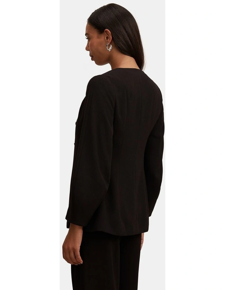 Lizzie Collarless Blazer in Black image 2