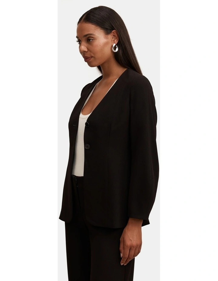 Lizzie Collarless Blazer in Black image 3