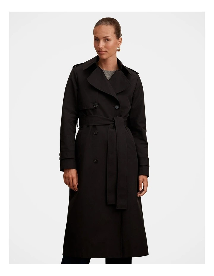 Ricky Structured Trench Coat in Black image 1