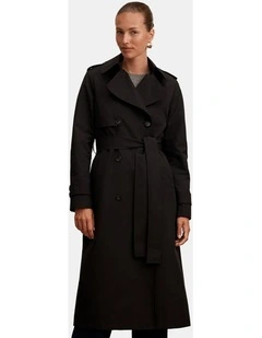 Ricky Structured Trench Coat in Black