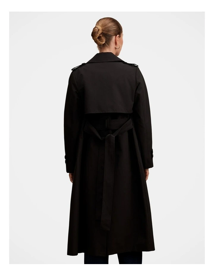 Ricky Structured Trench Coat in Black image 2