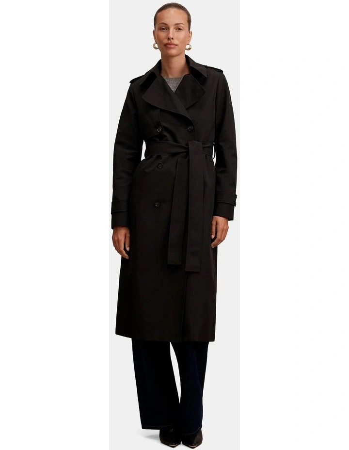 Ricky Structured Trench Coat in Black image 5
