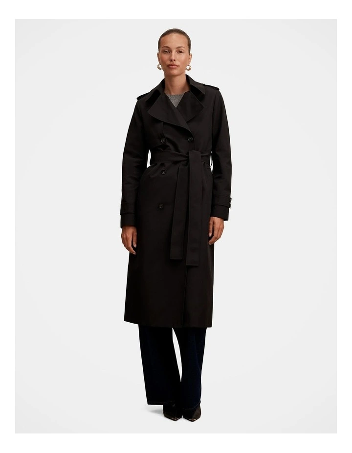 Ricky Structured Trench Coat in Black image 6