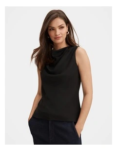 Scout Sleeveless Drape Top in Black