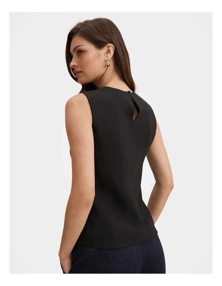 Scout Sleeveless Drape Top in Black image 2