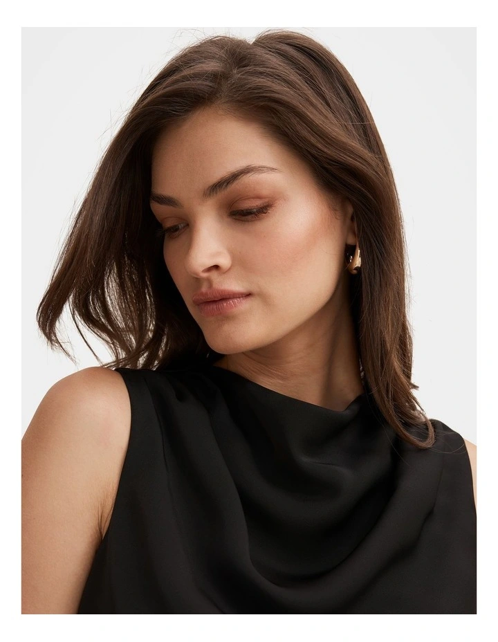 Scout Sleeveless Drape Top in Black image 4