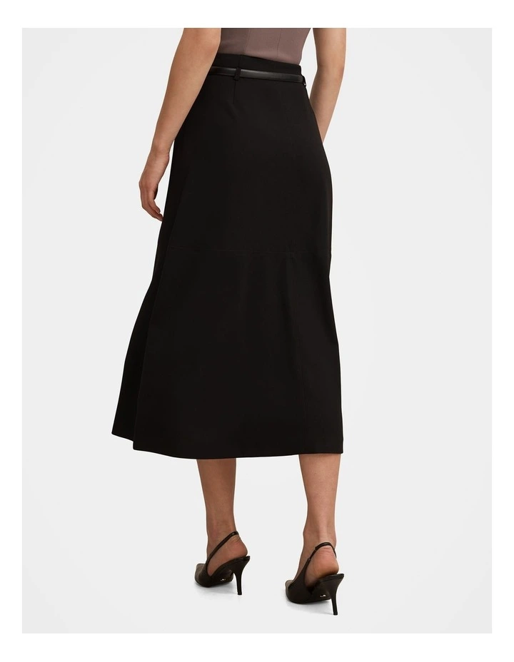 Millie Belted Midi Skirt in Black image 2