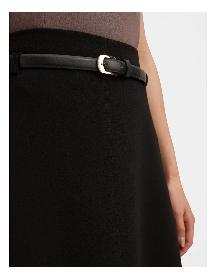 Millie Belted Midi Skirt in Black image 4
