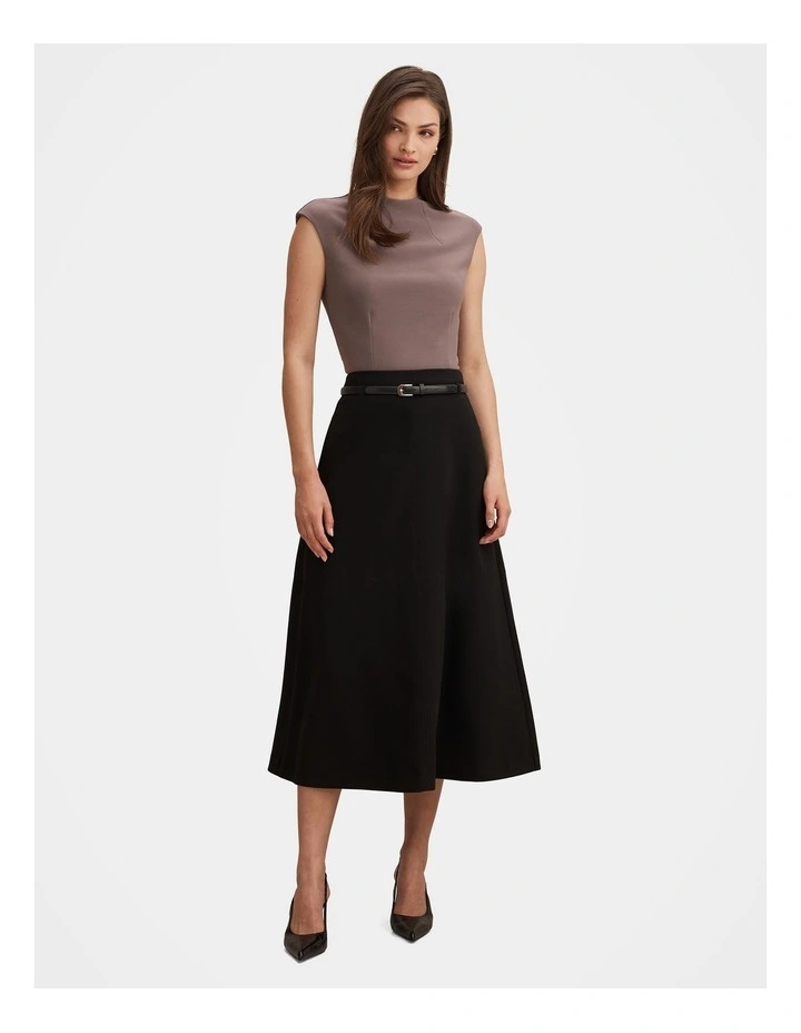 Millie Belted Midi Skirt in Black image 5