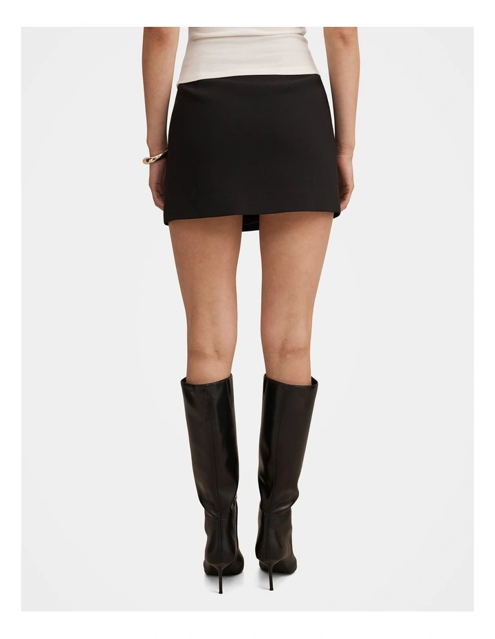 Poppy Pintuck Mini Skirt in Black image 2