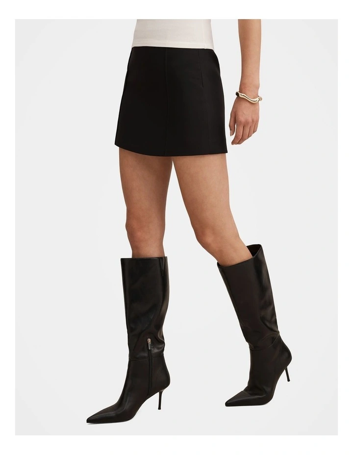 Poppy Pintuck Mini Skirt in Black image 3