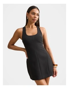 Bobbie Scoop Mini Dress in Black
