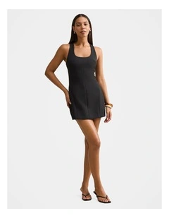 Bobbie Scoop Mini Dress in Black