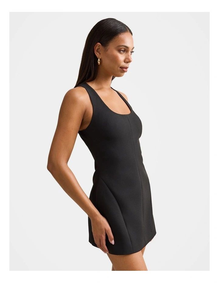 Bobbie Scoop Mini Dress in Black image 3