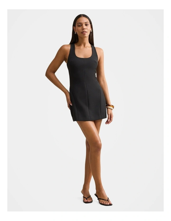 Bobbie Scoop Mini Dress in Black image 5