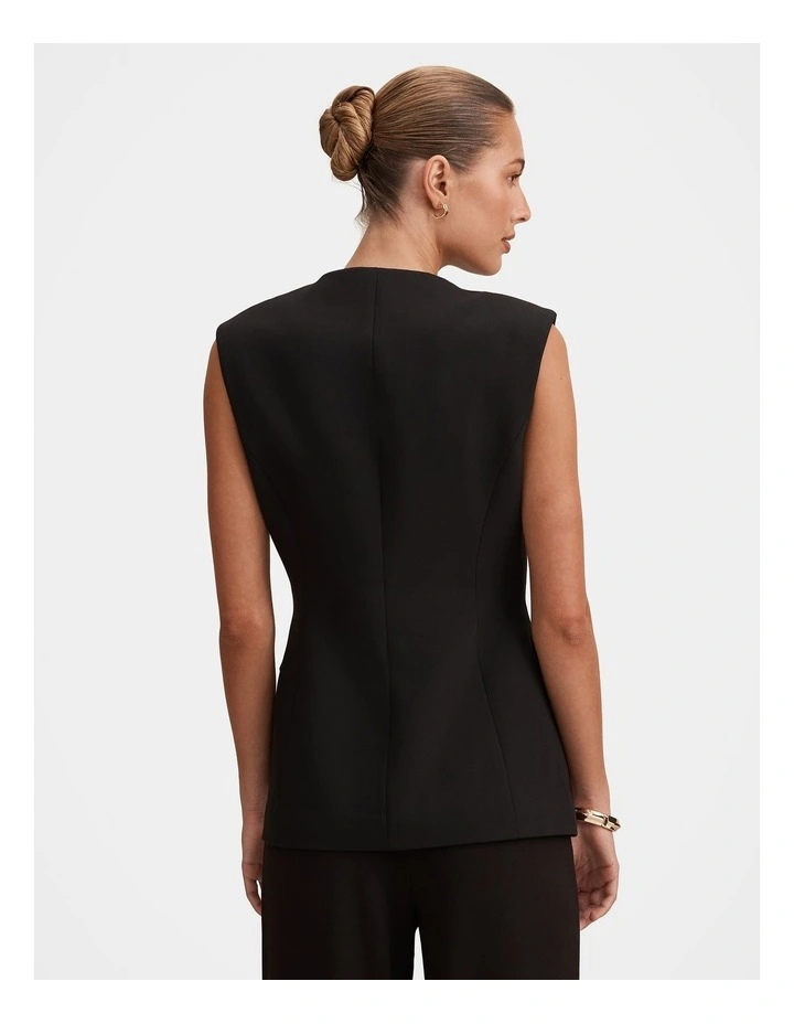 Myra Sleeveless Blazer in Black image 2
