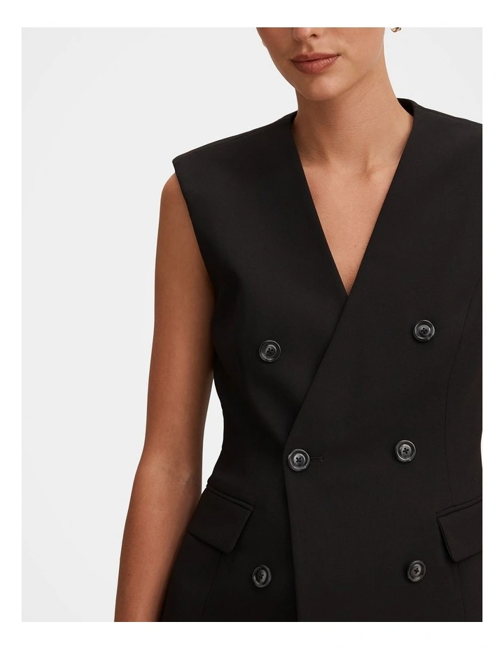 Myra Sleeveless Blazer in Black image 4