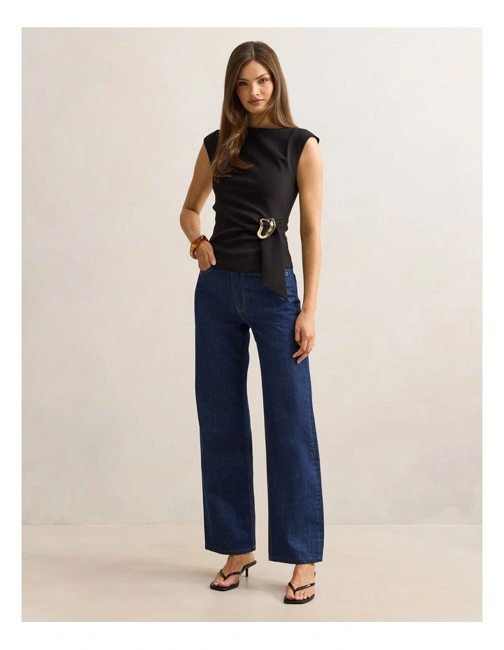 Serena Hardware Detail Top in Black image 5