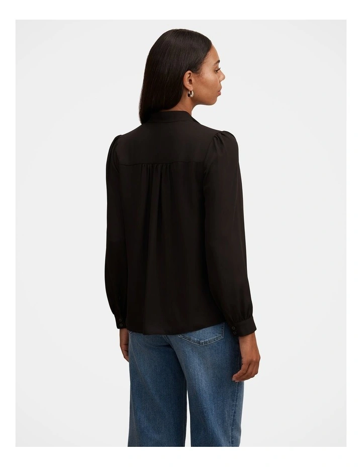Poppy Lace Trim Blouse in Black image 2
