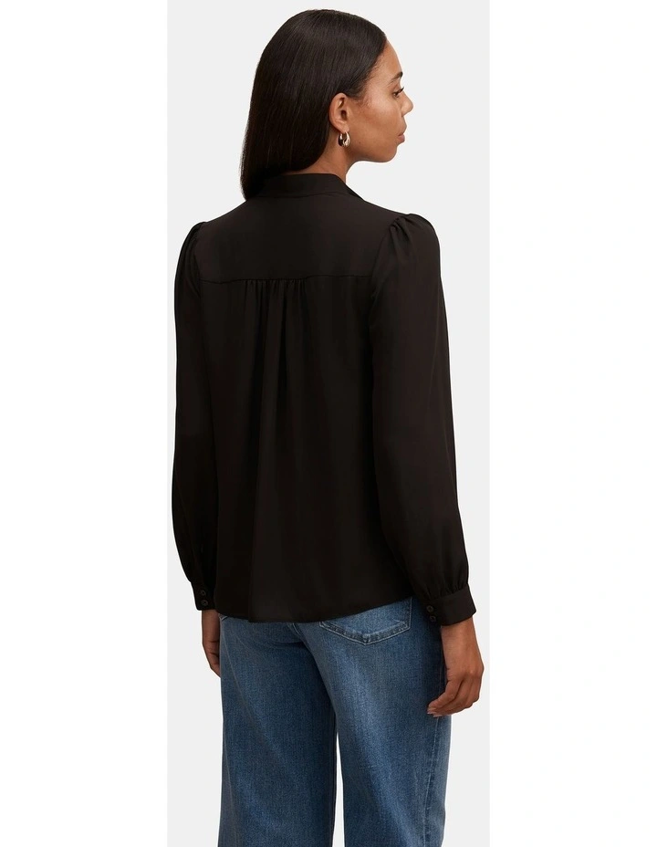 Poppy Lace Trim Blouse in Black image 2