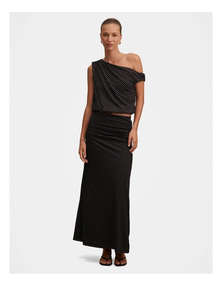 Mimi Flute Maxi Skirt in Black image 5