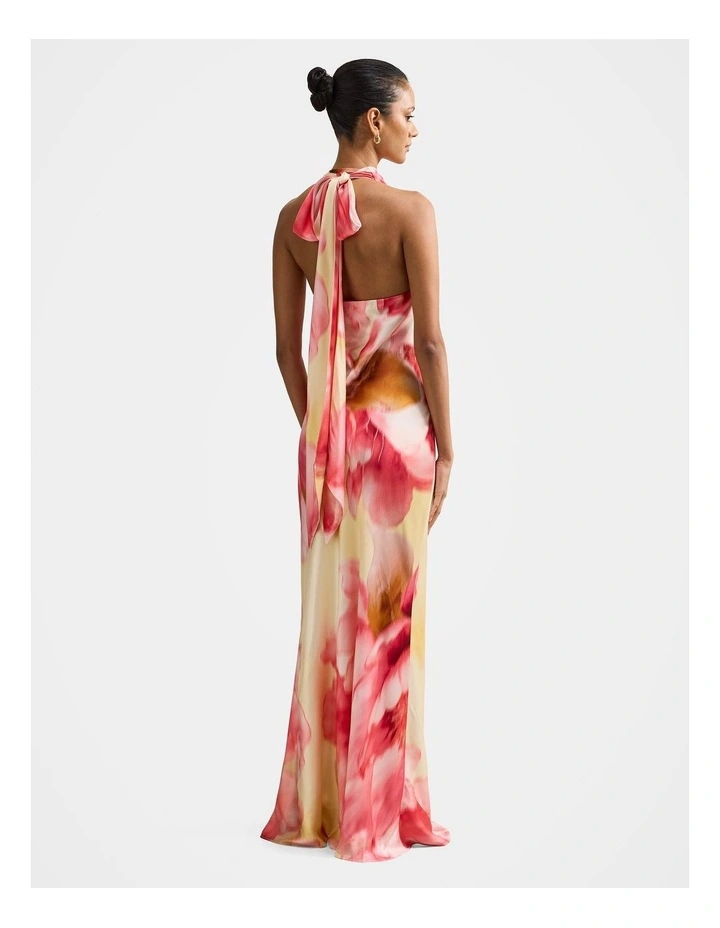 Clementine Satin Maxi Dress in Pink image 2