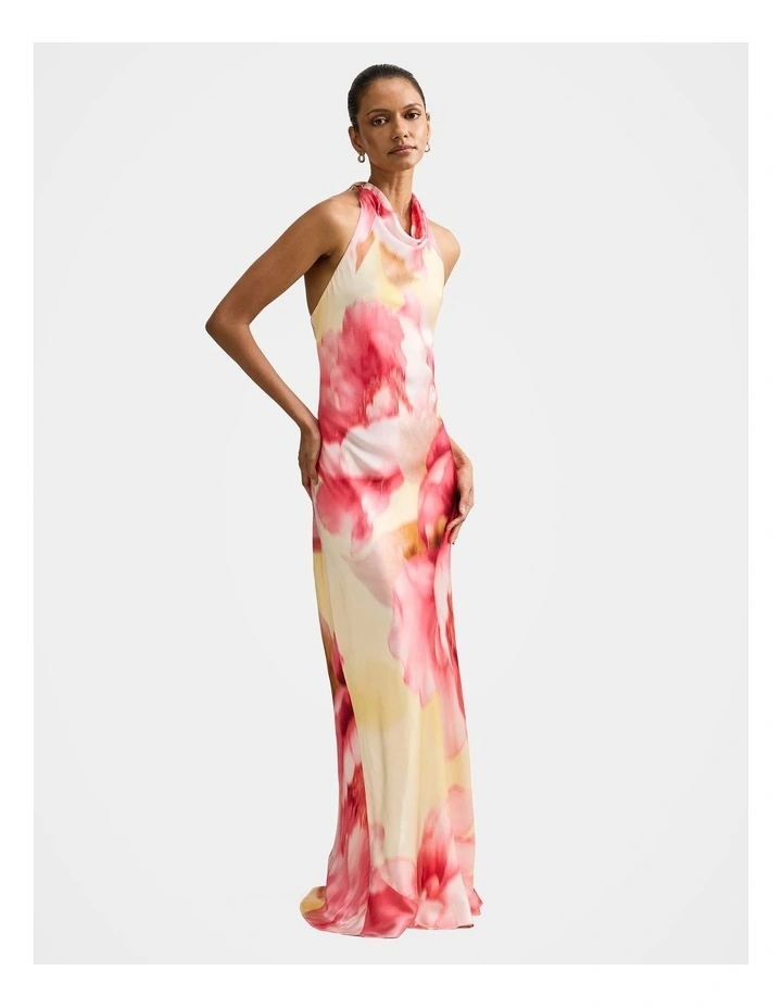Clementine Satin Maxi Dress in Pink image 3