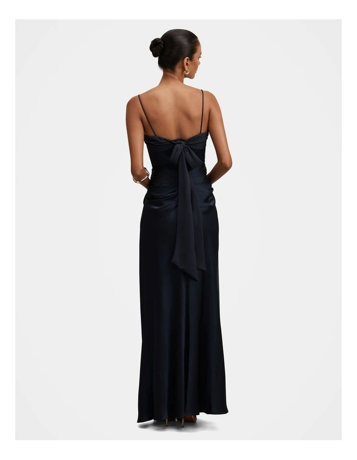 Claudia Strappy Corset Maxi Dress in Navy image 2