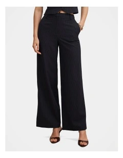 Paloma Pinstripe Wide Leg Pants in Navy