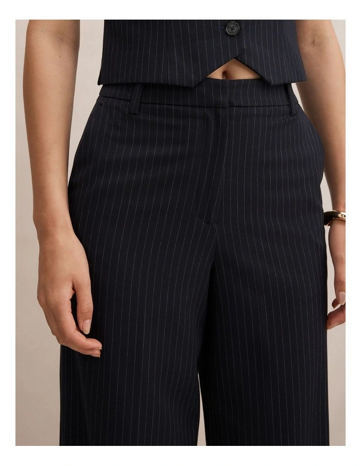 Paloma Pinstripe Wide Leg Pants in Navy image 4