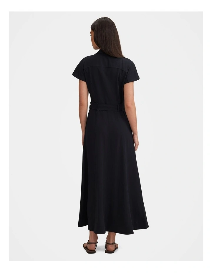 Elora Crepe Shirt Dress in Navy image 2