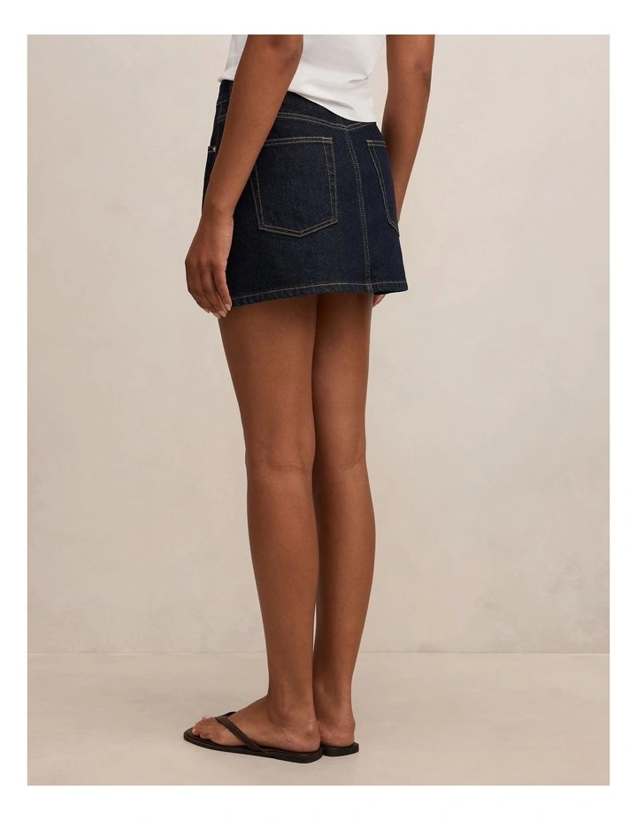 Zoe Denim Mini Skirt in Navy image 2