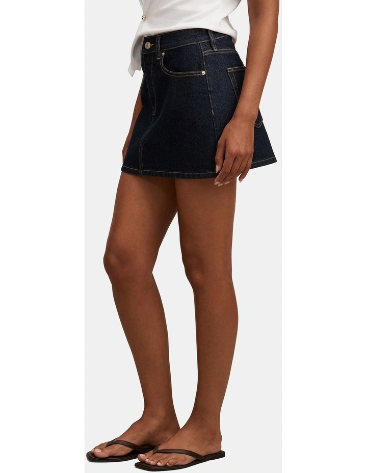Zoe Denim Mini Skirt in Navy image 3