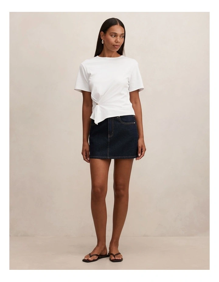 Zoe Denim Mini Skirt in Navy image 5