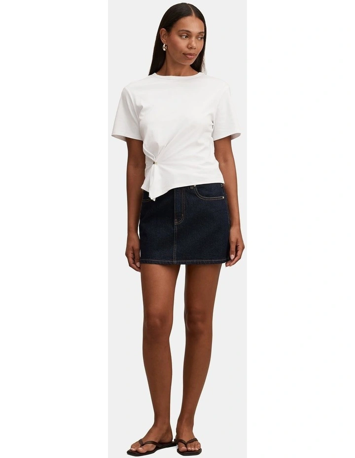 Zoe Denim Mini Skirt in Navy image 5