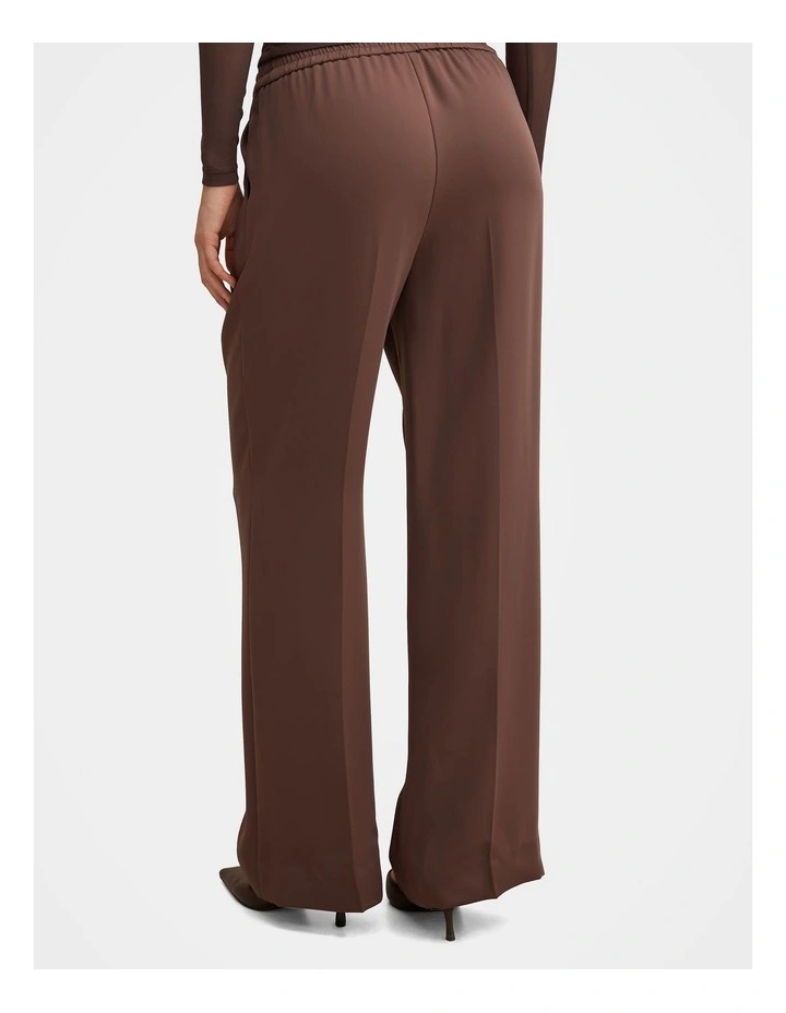 Enya Elastic Wide Leg Pants in Brown image 2