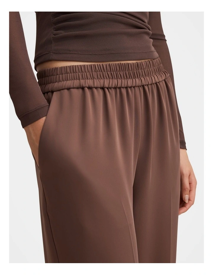 Enya Elastic Wide Leg Pants in Brown image 4