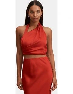 Melody Twist Neck Top in Red
