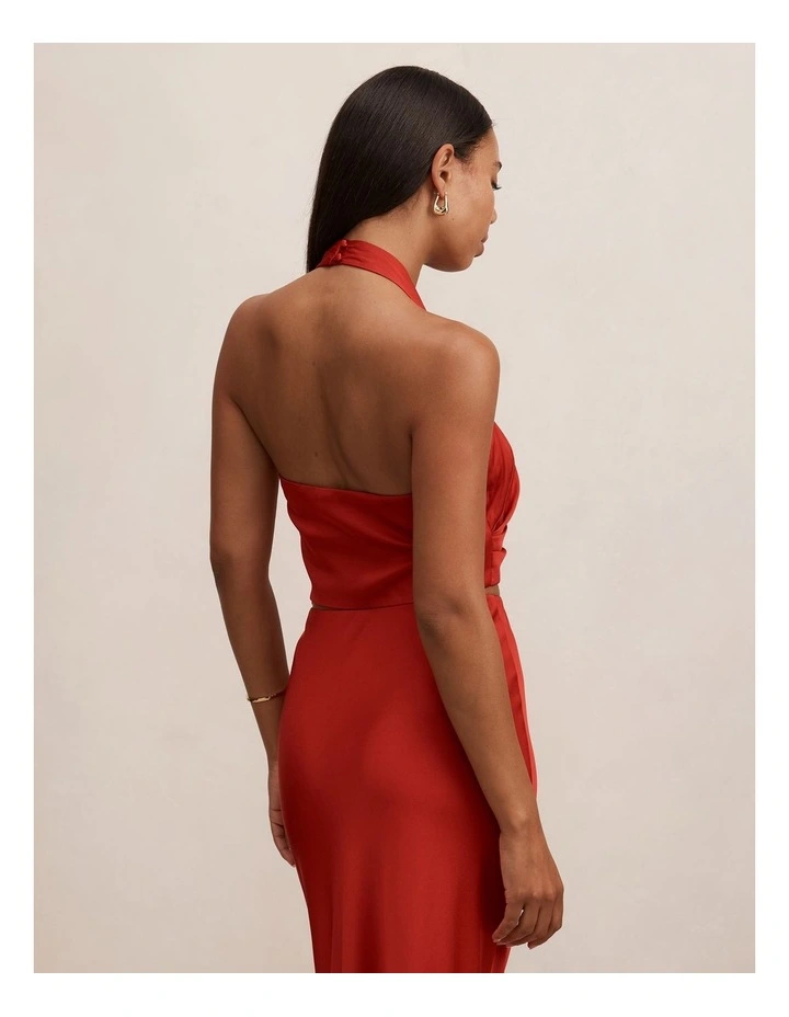 Melody Twist Neck Top in Red image 2