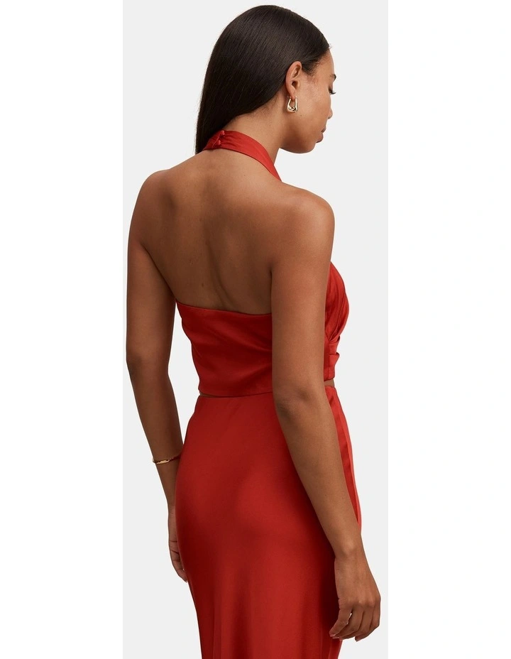 Melody Twist Neck Top in Red image 2