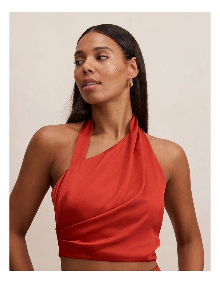 Melody Twist Neck Top in Red image 4