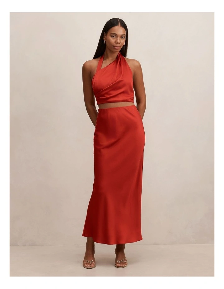 Melody Twist Neck Top in Red image 5
