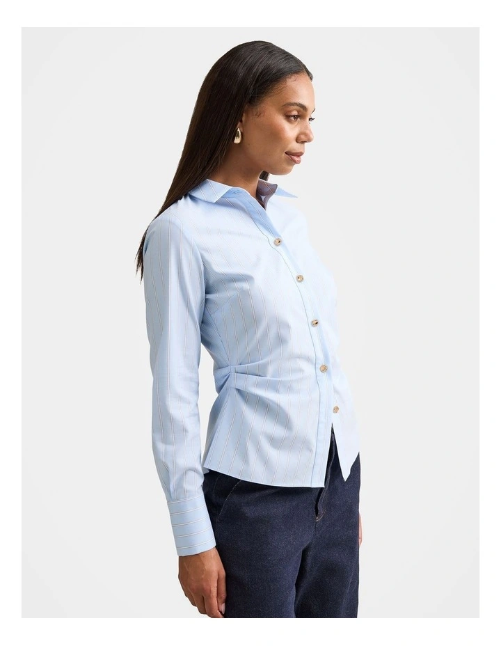 Ange Slim Fitted Shirt in Blue image 3