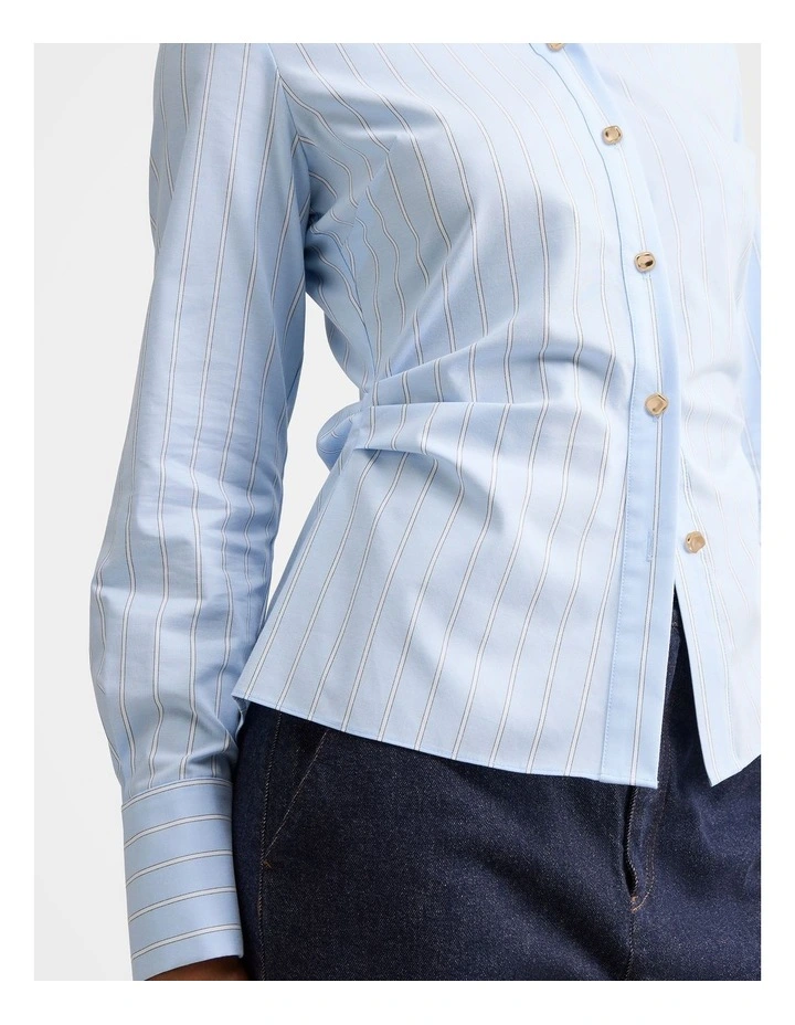 Ange Slim Fitted Shirt in Blue image 4