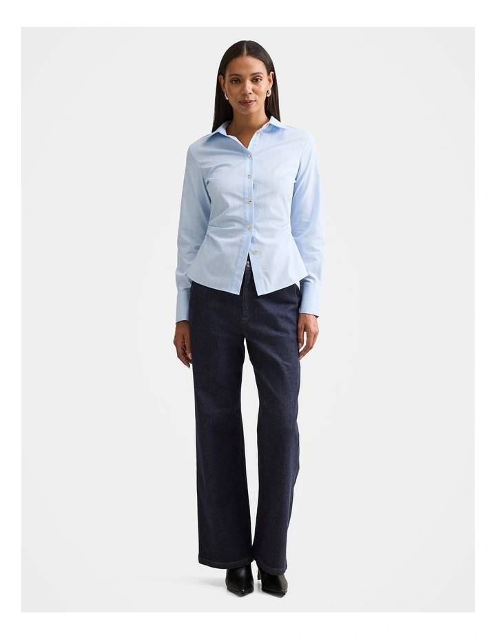 Ange Slim Fitted Shirt in Blue image 5