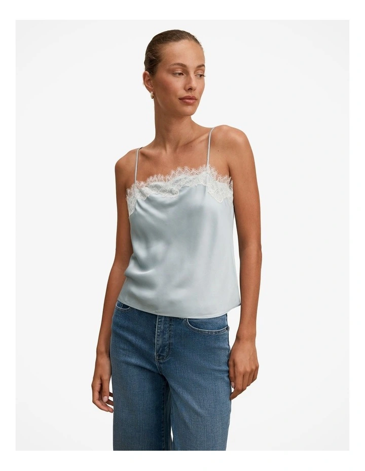 Lyla Lace Cami Top in Blue image 1