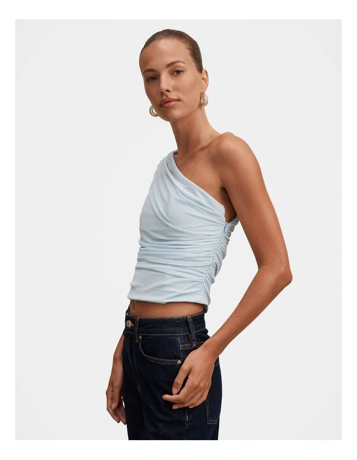 Samara Drape Mesh Corset Top in Blue image 3