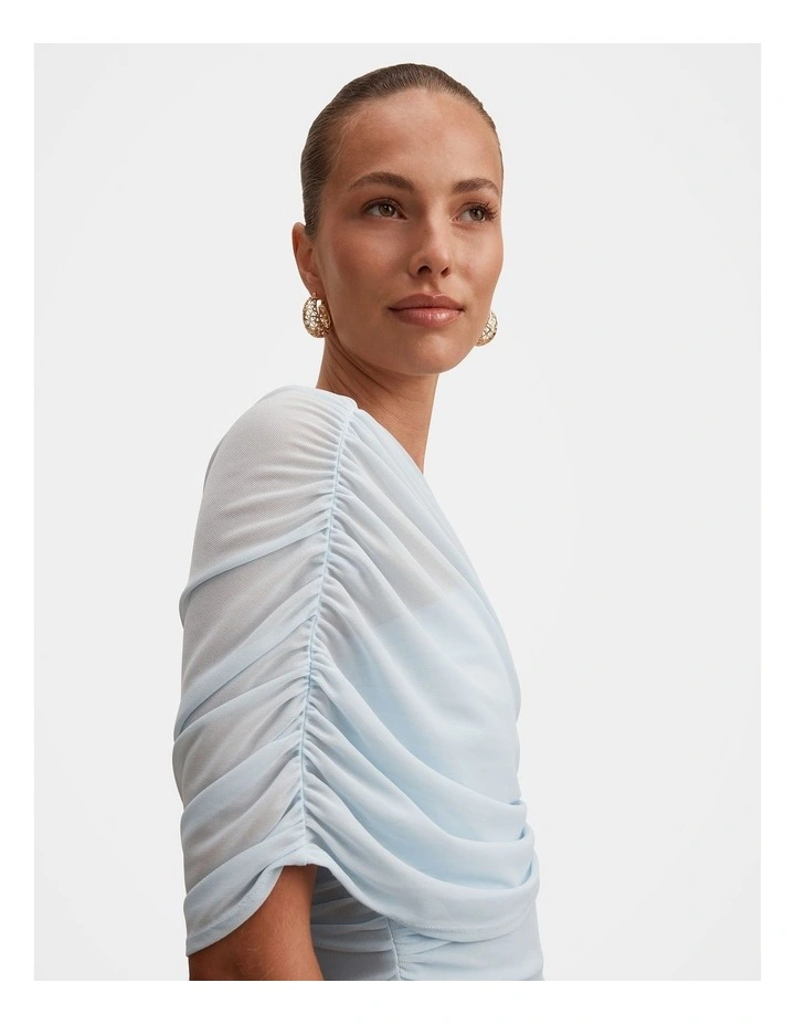 Samara Drape Mesh Corset Top in Blue image 4