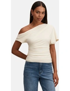 Maia Asymmetric One Shoulder Top in Yellow