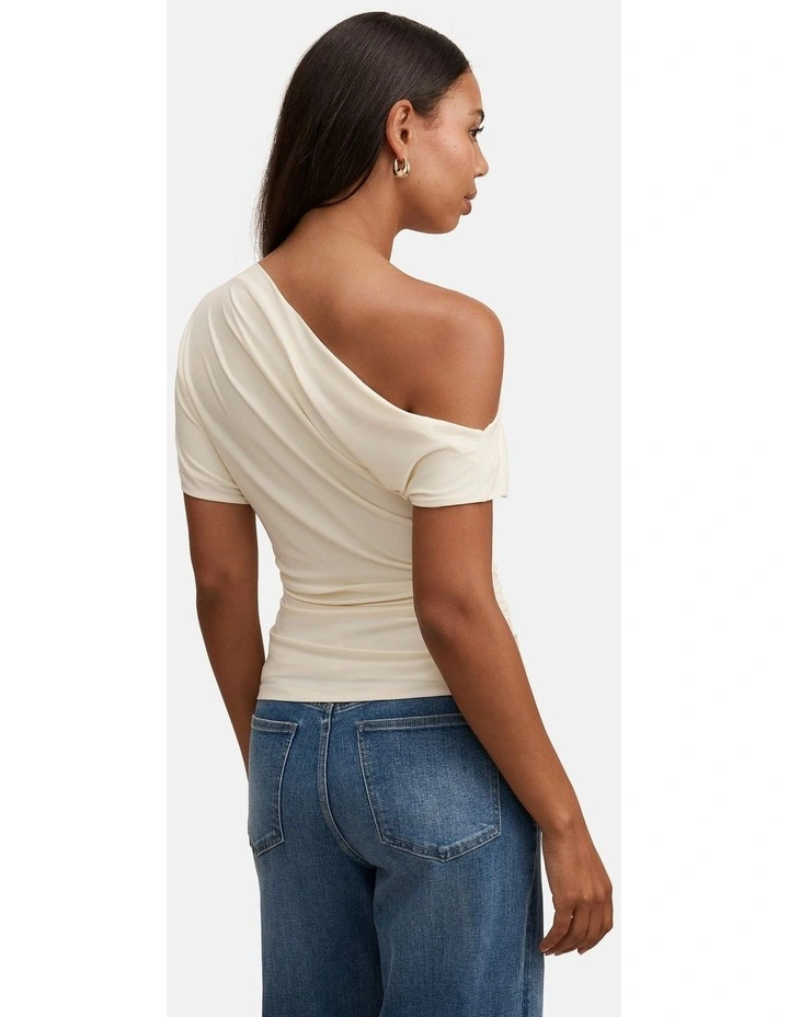 Maia Asymmetric One Shoulder Top in Yellow image 2